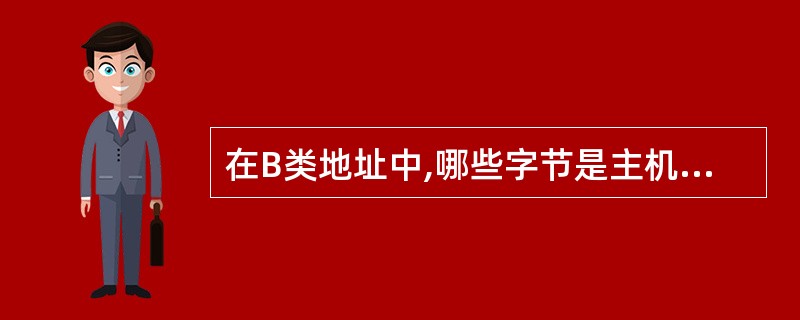 在B类地址中,哪些字节是主机号,在本地分配?( )