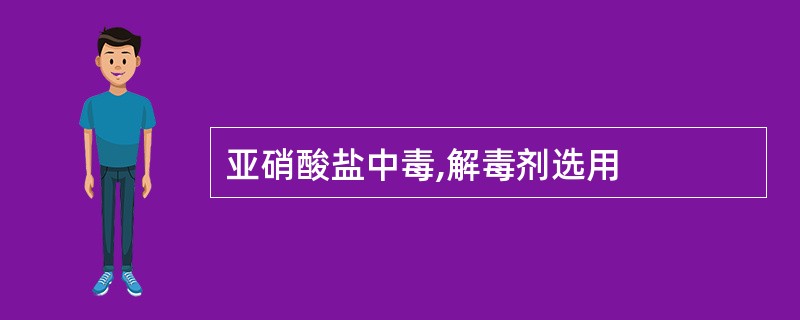 亚硝酸盐中毒,解毒剂选用