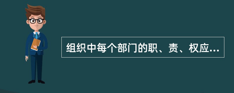 组织中每个部门的职、责、权应保持对等的关系,如果失去平衡,组织将出现混乱。下面有