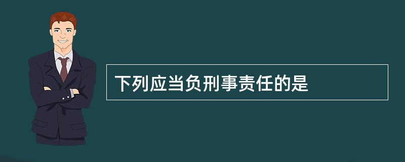 下列应当负刑事责任的是