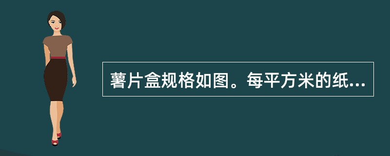 薯片盒规格如图。每平方米的纸最多能做几个薯片盒的侧面包装纸?