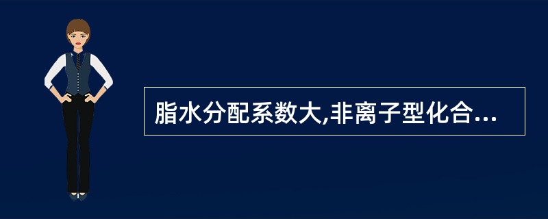 脂水分配系数大,非离子型化合物通过生物膜的方式( )