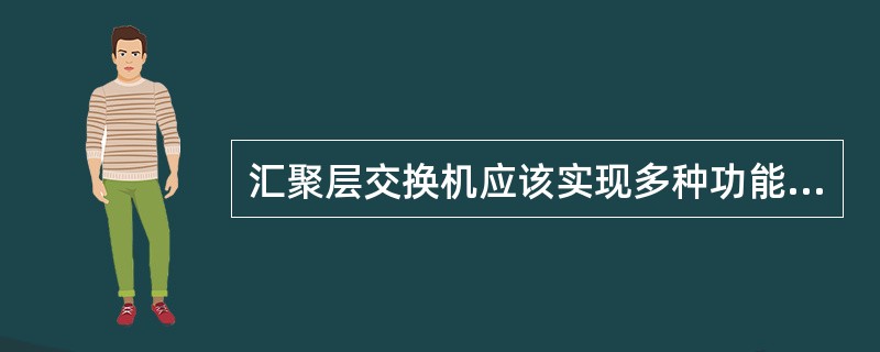 汇聚层交换机应该实现多种功能,下面选项中,不属于汇聚层功能的是(58)。(58