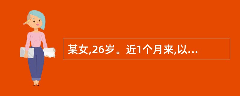 某女,26岁。近1个月来,以夜间咳嗽为主,痰中带血丝,伴低热,盗汗。应首先考虑的