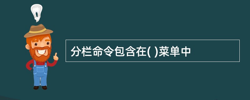 分栏命令包含在( )菜单中