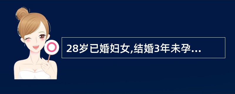 28岁已婚妇女,结婚3年未孕,现停经52日,阴道少量流血4日。今晨突感下腹剧痛,