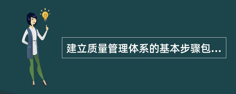 建立质量管理体系的基本步骤包括:①建立项目管理质量方针和目标;②持续改进质量管理