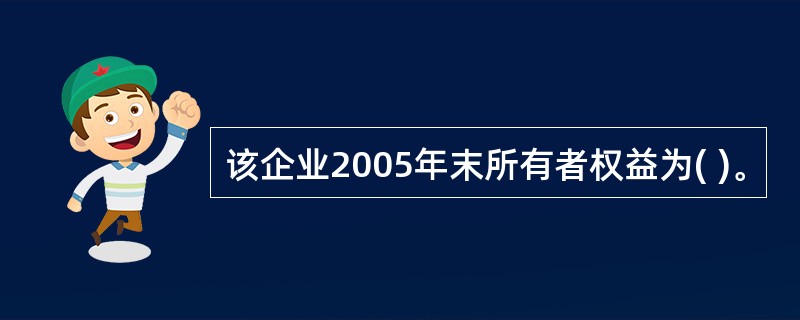 该企业2005年末所有者权益为( )。