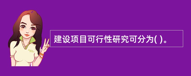 建设项目可行性研究可分为( )。