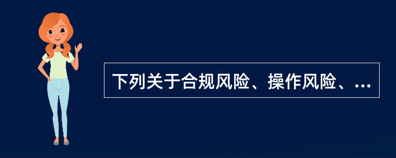 下列关于合规风险、操作风险、声誉风险和道德风险,说法错误的是()