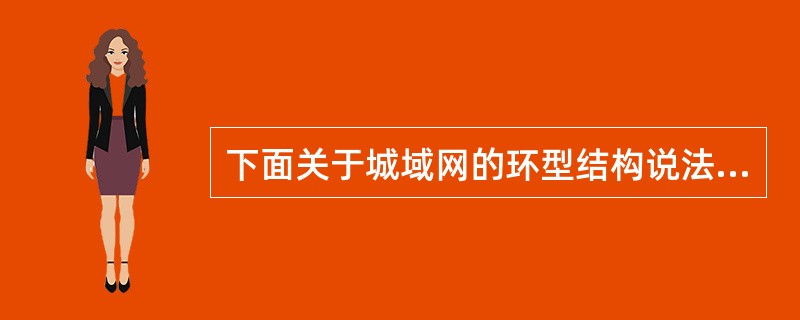 下面关于城域网的环型结构说法不正确的是( )。A)使用环型结构可以简化光纤的配置