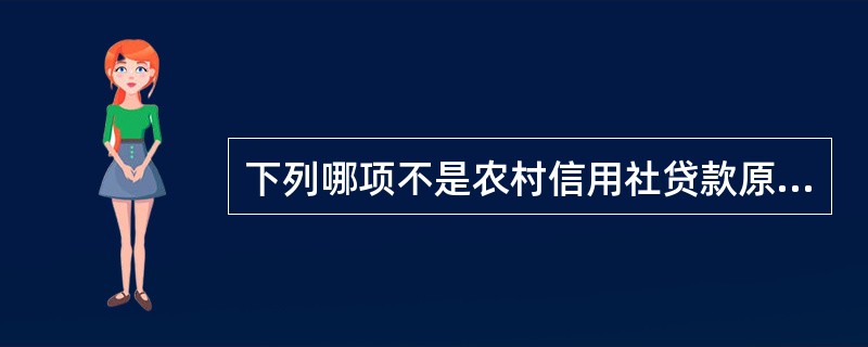 下列哪项不是农村信用社贷款原则( )