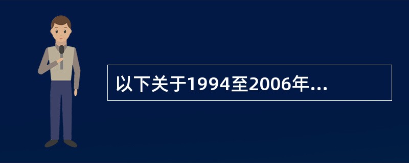 以下关于1994至2006年年印刷量、年增长率的说法中,正确的是( )