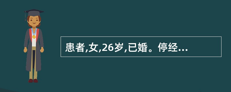 患者,女,26岁,已婚。停经48天,尿妊娠试验(£«),1周来纳呆恶心,呕吐食物