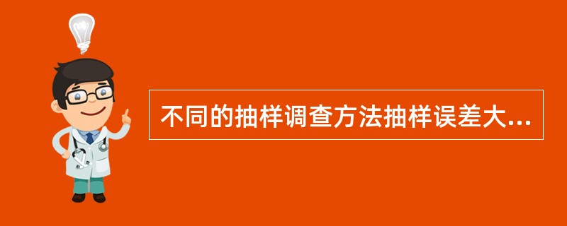 不同的抽样调查方法抽样误差大小不同。下列四种抽样调查方法中,抽样误差最小的是(