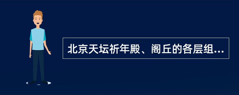 北京天坛祈年殿、阁丘的各层组排,均是以天阳之数“九”及其倍数呈扇环形展开的,即由