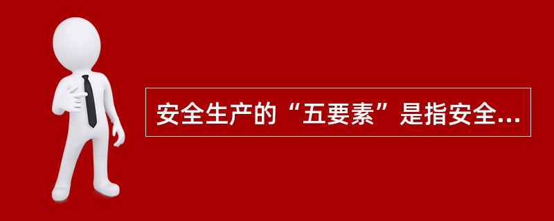 安全生产的“五要素”是指安全文化、安全法制、( )、安全科技和安全投入。