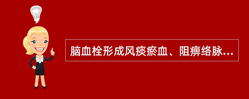 脑血栓形成风痰瘀血、阻痹络脉证,治疗宜选