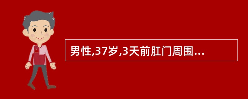 男性,37岁,3天前肛门周围持续性跳痛,肛周皮肤水肿,有硬结和压痛,他最可能患了