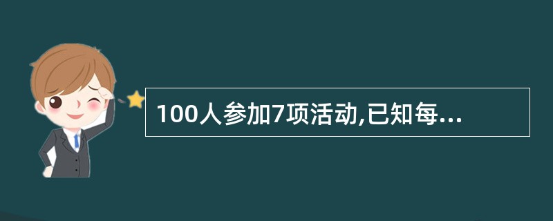 100人参加7项活动,已知每个人只参加一项活动,而且每项活动参加的人数都不一样,