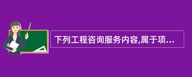 下列工程咨询服务内容,属于项目准备阶段的有( )。