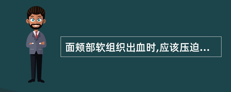 面颊部软组织出血时,应该压迫哪一动脉( )