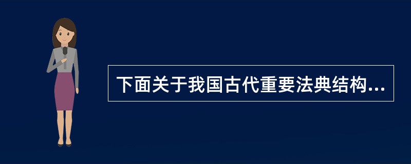 下面关于我国古代重要法典结构变化的说法不正确的是