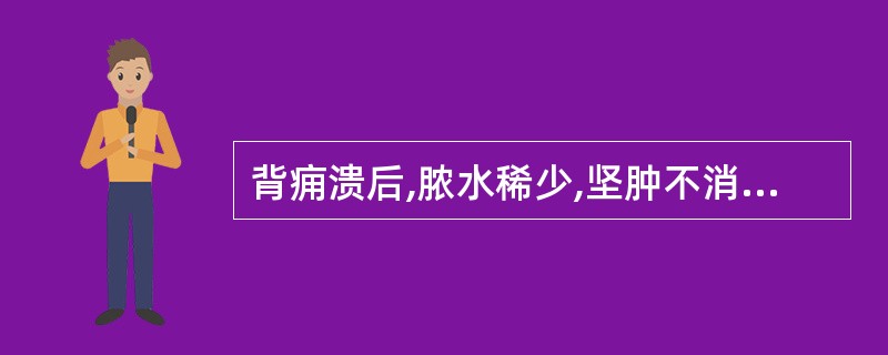 背痈溃后,脓水稀少,坚肿不消,精神不振,面色无华,脉数无力。治疗应首选( )。