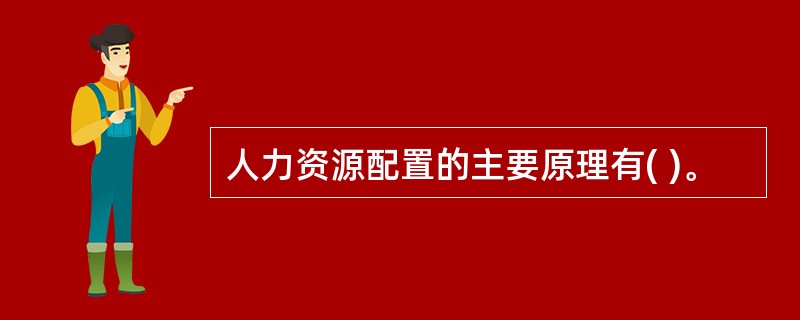 人力资源配置的主要原理有( )。