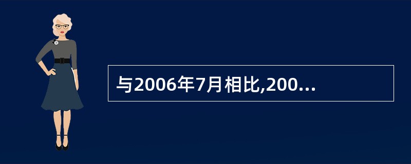 与2006年7月相比,2007年同期哪个港口货运吞吐量的同比增长率与沿海港口合计