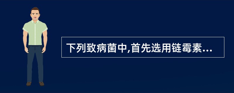 下列致病菌中,首先选用链霉素治疗的是