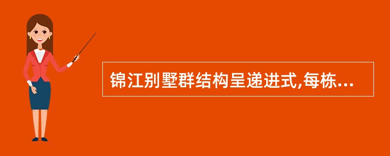 锦江别墅群结构呈递进式,每栋别墅都附有开放式花园,属于别墅A所附花园的小路C是通