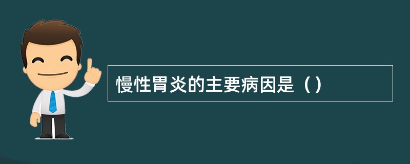 慢性胃炎的主要病因是（）