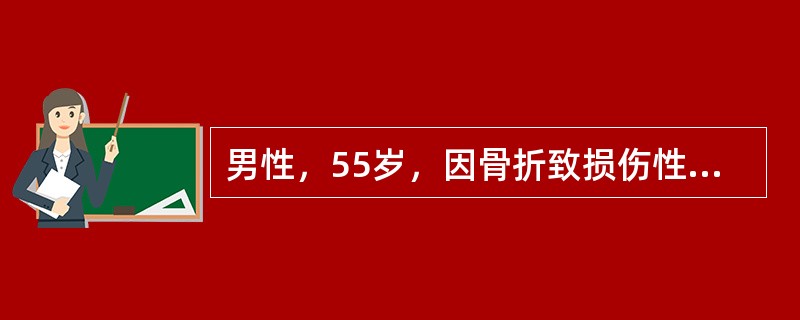 男性，55岁，因骨折致损伤性休克，血压90/70mmHg，中心静脉压10cmHO