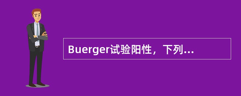 Buerger试验阳性，下列哪项正确（）.