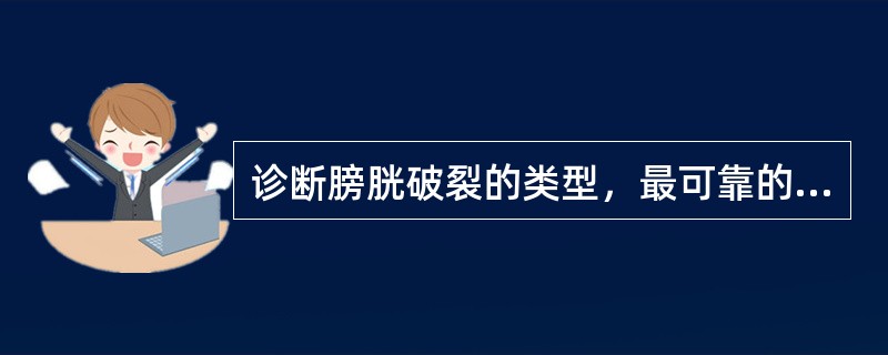 诊断膀胱破裂的类型，最可靠的方法是()