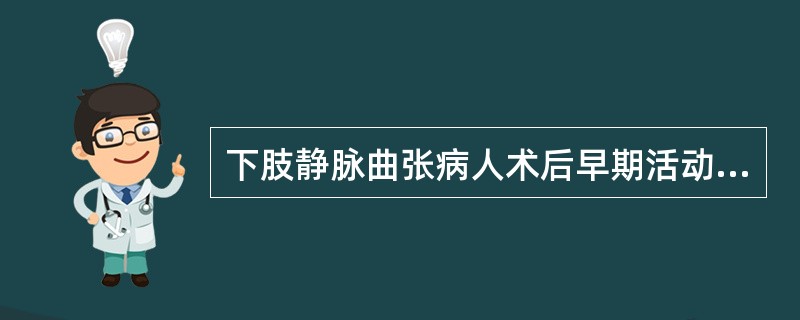 下肢静脉曲张病人术后早期活动主要是为了预防（）.