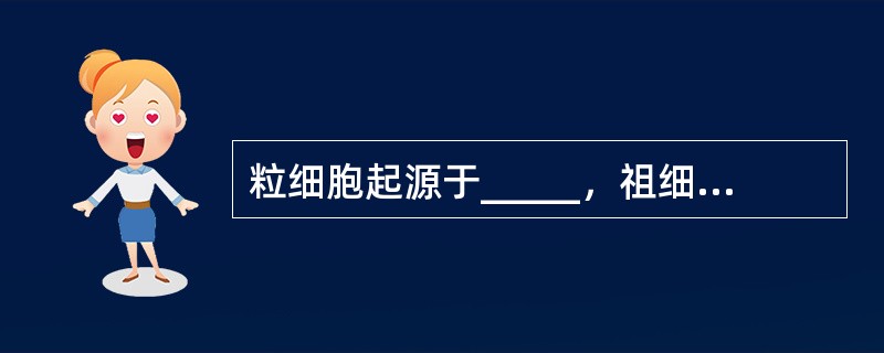 粒细胞起源于_____，祖细胞在集落刺激因子的调节下分化为_______，经数次