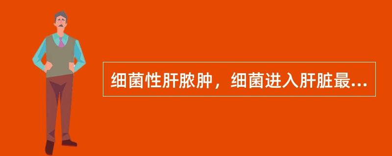 细菌性肝脓肿，细菌进入肝脏最常见的途径是（）