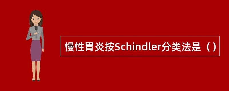 慢性胃炎按Schindler分类法是（）