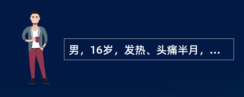 男，16岁，发热、头痛半月，抽搐、意识模糊1天，CT检查如图，最可能的诊断为（）