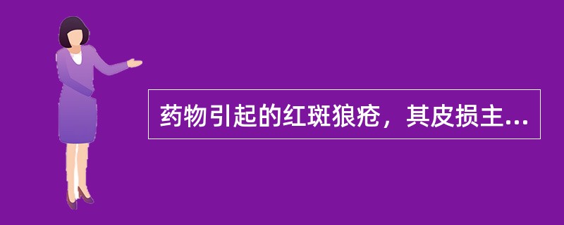 药物引起的红斑狼疮，其皮损主要表现为（）