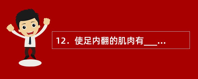 12．使足内翻的肌肉有__________和____________；外翻的肌肉