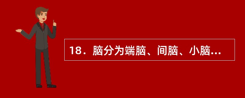 18．脑分为端脑、间脑、小脑、中脑、脑桥和延髓6部分。()