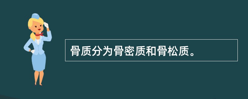 骨质分为骨密质和骨松质。