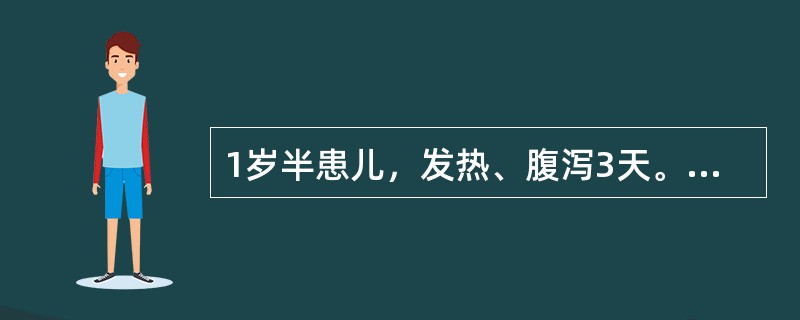 1岁半患儿，发热、腹泻3天。体检：面色苍白，气促，心前区闻及Ⅰ～Ⅱ级收缩期杂音，