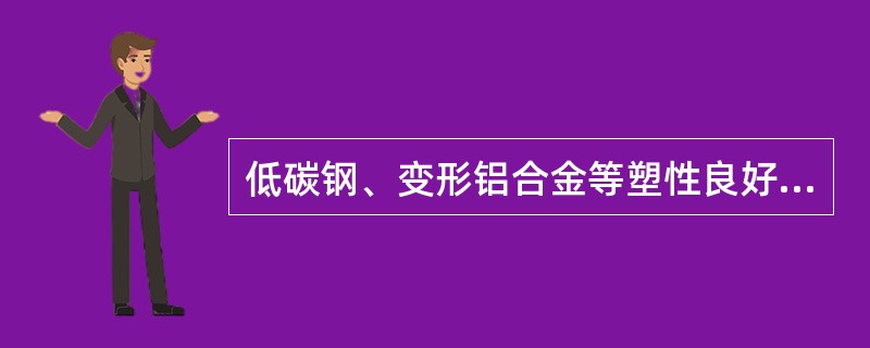 低碳钢、变形铝合金等塑性良好的金属适合于各种塑性加工。