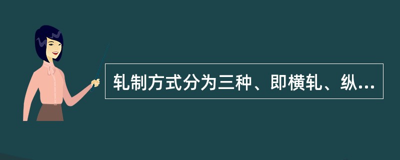 轧制方式分为三种、即横轧、纵轧（）。