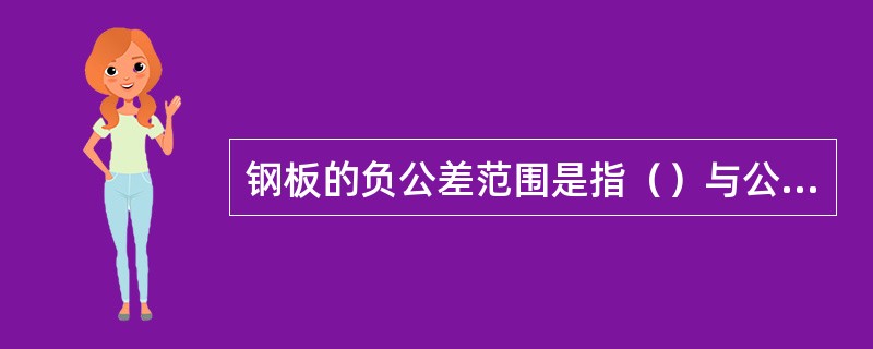 钢板的负公差范围是指（）与公称尺寸的差值。