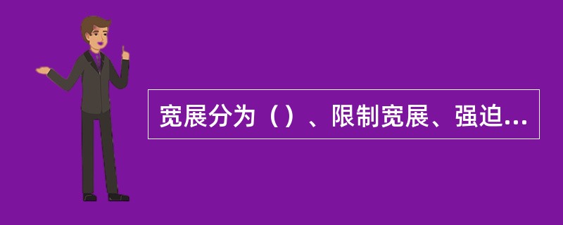 宽展分为（）、限制宽展、强迫宽展三种形式。